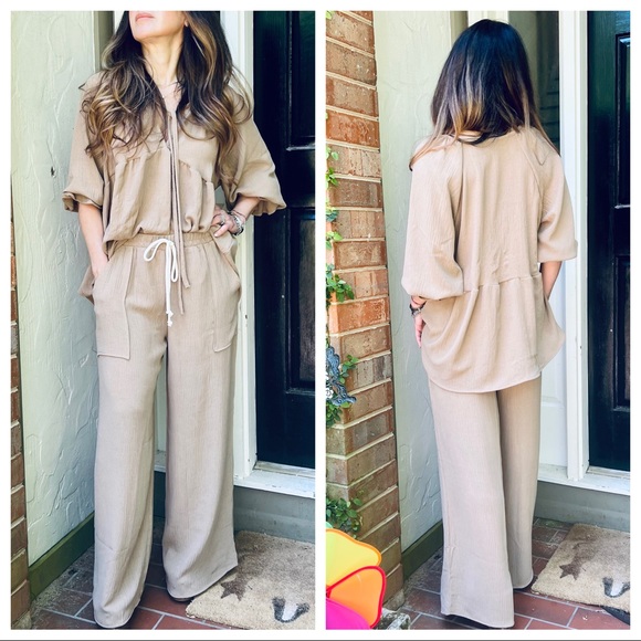Stylish and Trendy Boho wide leg pants with pockets - Picture 6 of 6